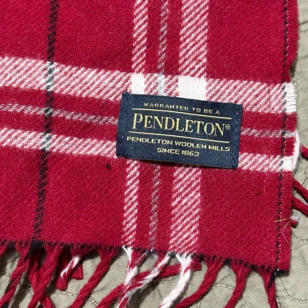 Pendleton red, black, and white scarf   A455